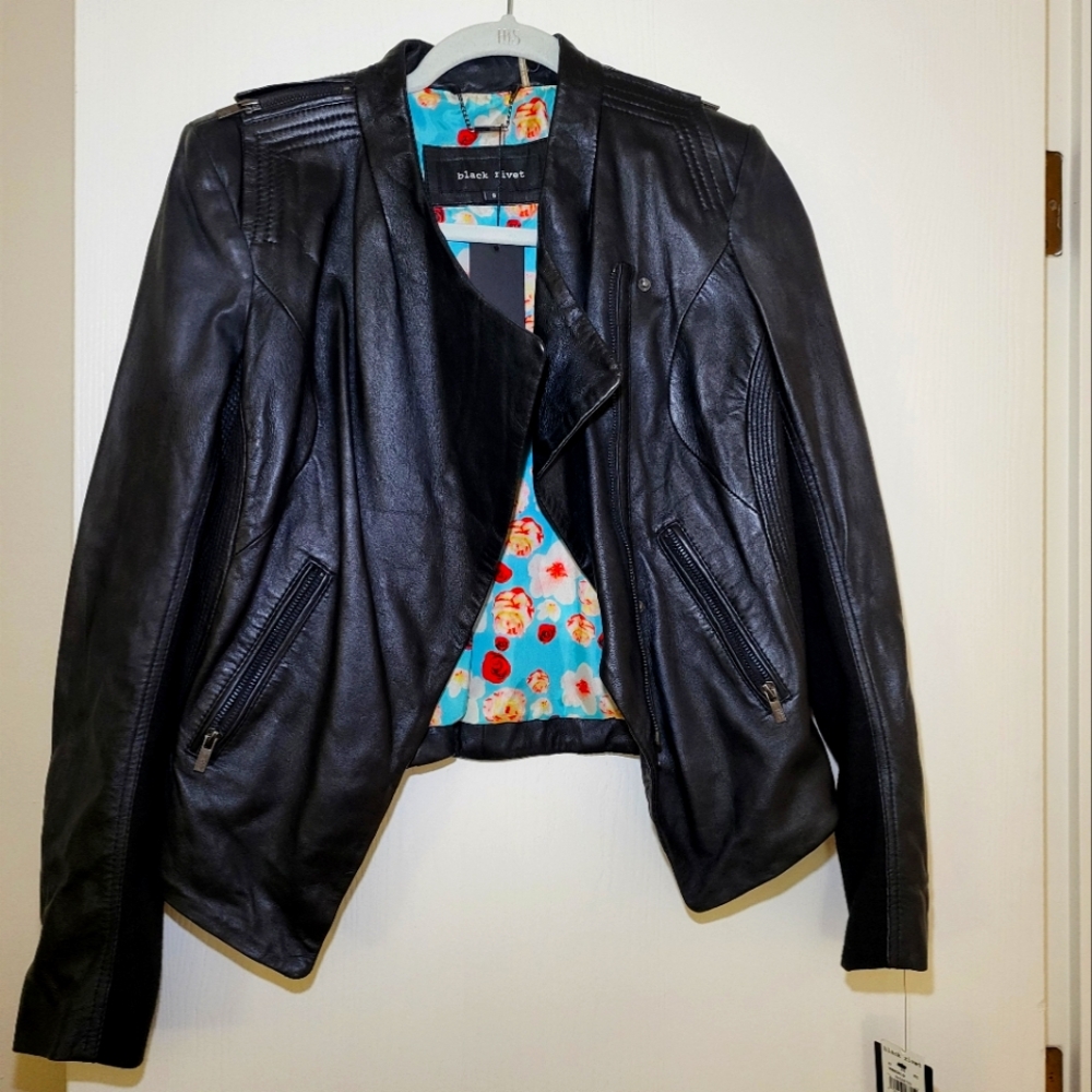 Black rivet - small, black leather jacket
